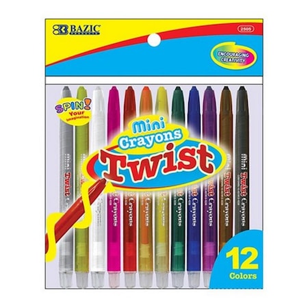 Bazic Products Bazic 12 Color Mini Propelling Crayons, 24PK 2505